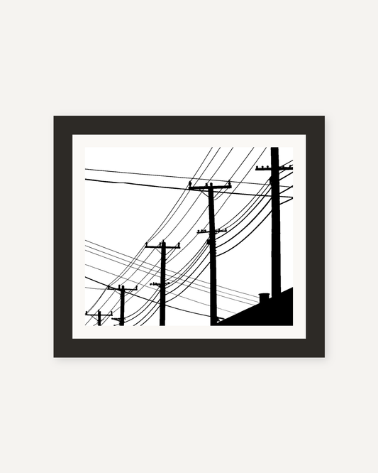 電柱の列 / Row of Utility Poles 額装イメージ